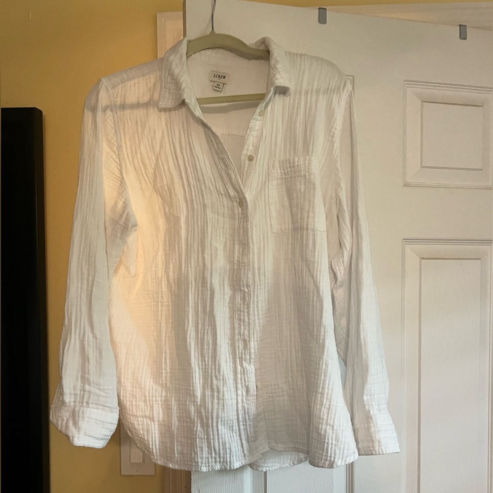 J Crew Gauze Button Up Blouse XL